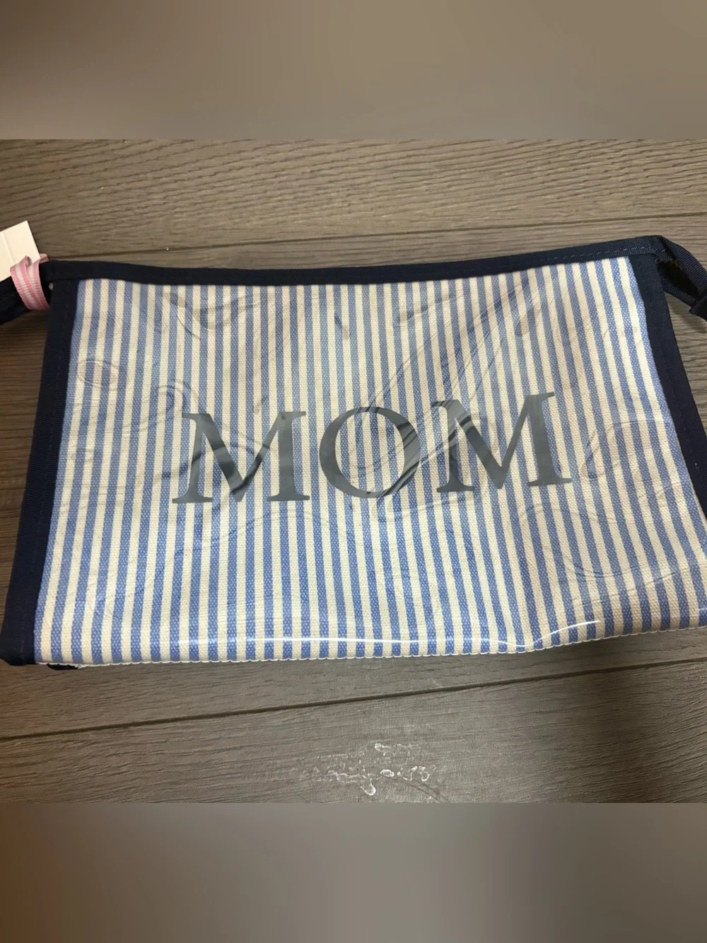 Vineyard Vines Blue Striped Mom Zippered Pouch Cosmetics Travel Preppy